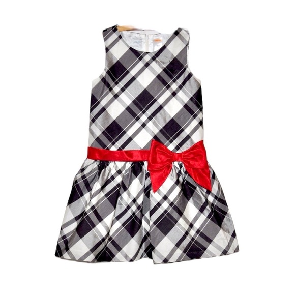 Gymboree Merry Plaid Holiday Party Dress Dupioni Finish Girls 7 - Picture 1 of 6